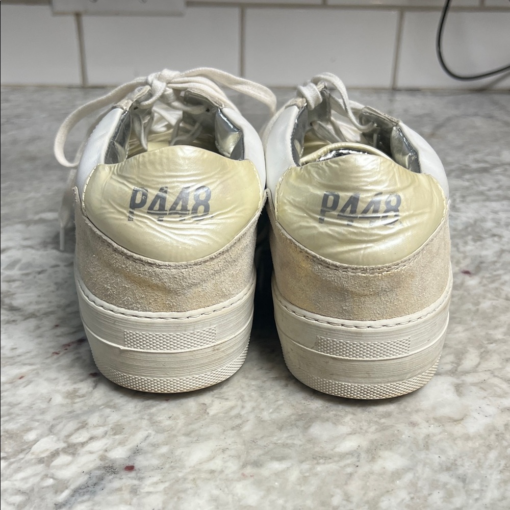 P448 White and Gold Sneakers - Picture 3 of 8